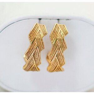 Vintage Gold Tone Hoop Earrings by Avon - A5